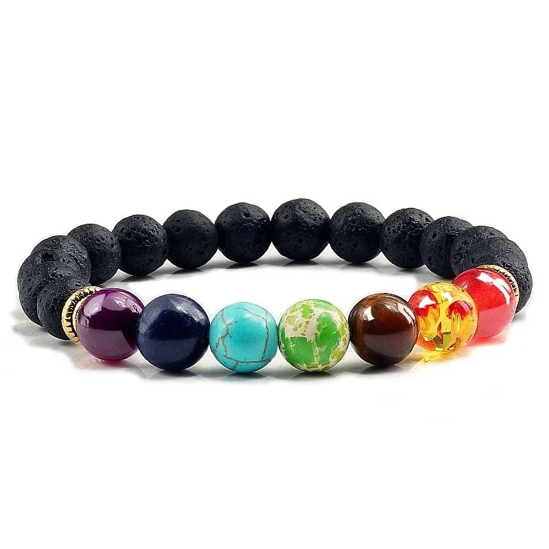 Natural Stone Beads Bracelets for Women Men Chakra Stones Bracelets Indian Yoga Braclets Women'S Healthy Stone Beads Jewelry