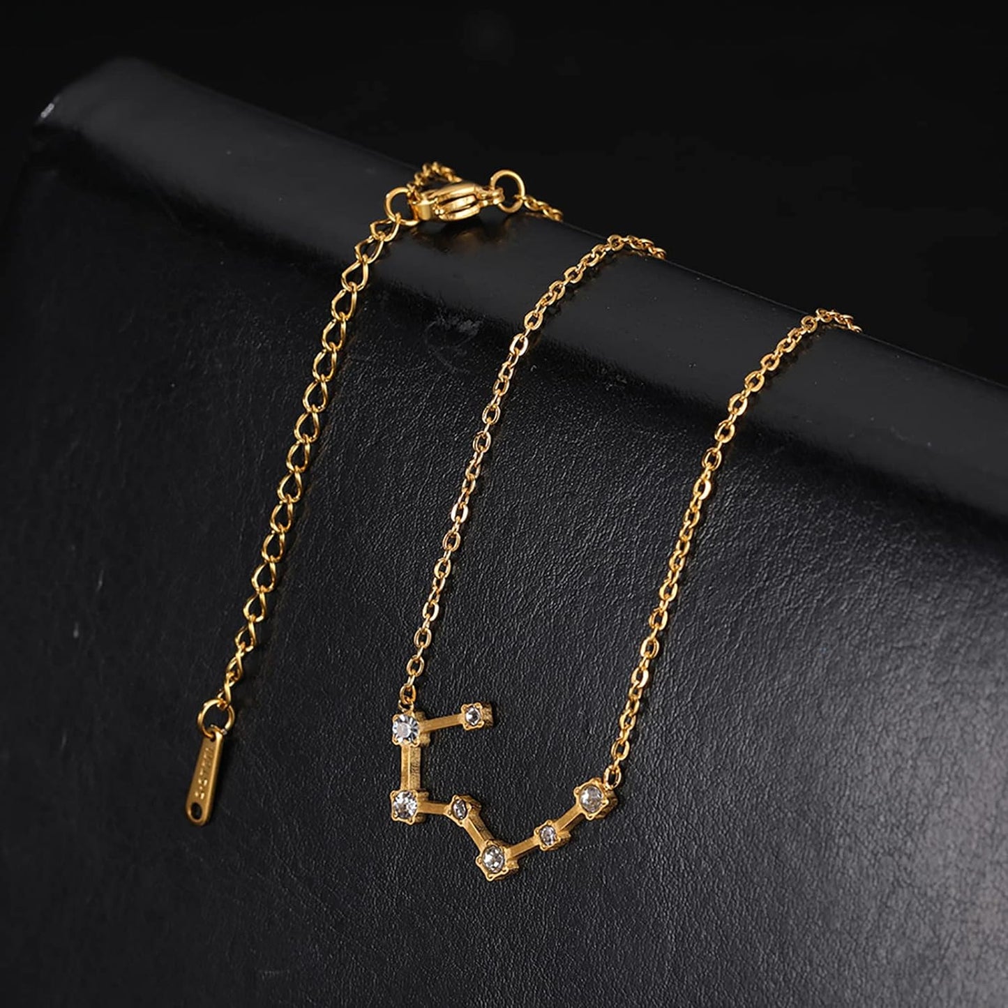 2Pcs Zodiac Necklace Set - 12 Constellation Pendant Necklace Zodiac Sign Necklace for Women - Astrology Birthday &