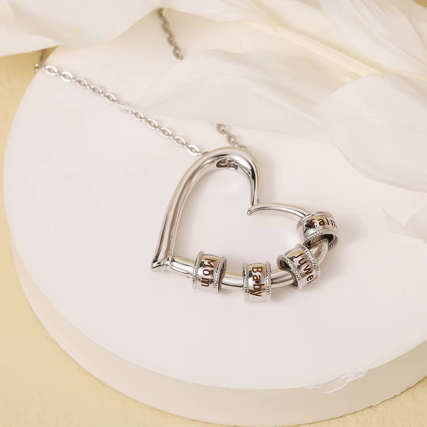Custom Name Necklace with Engraved Beads – Personalized Jewelry for Women