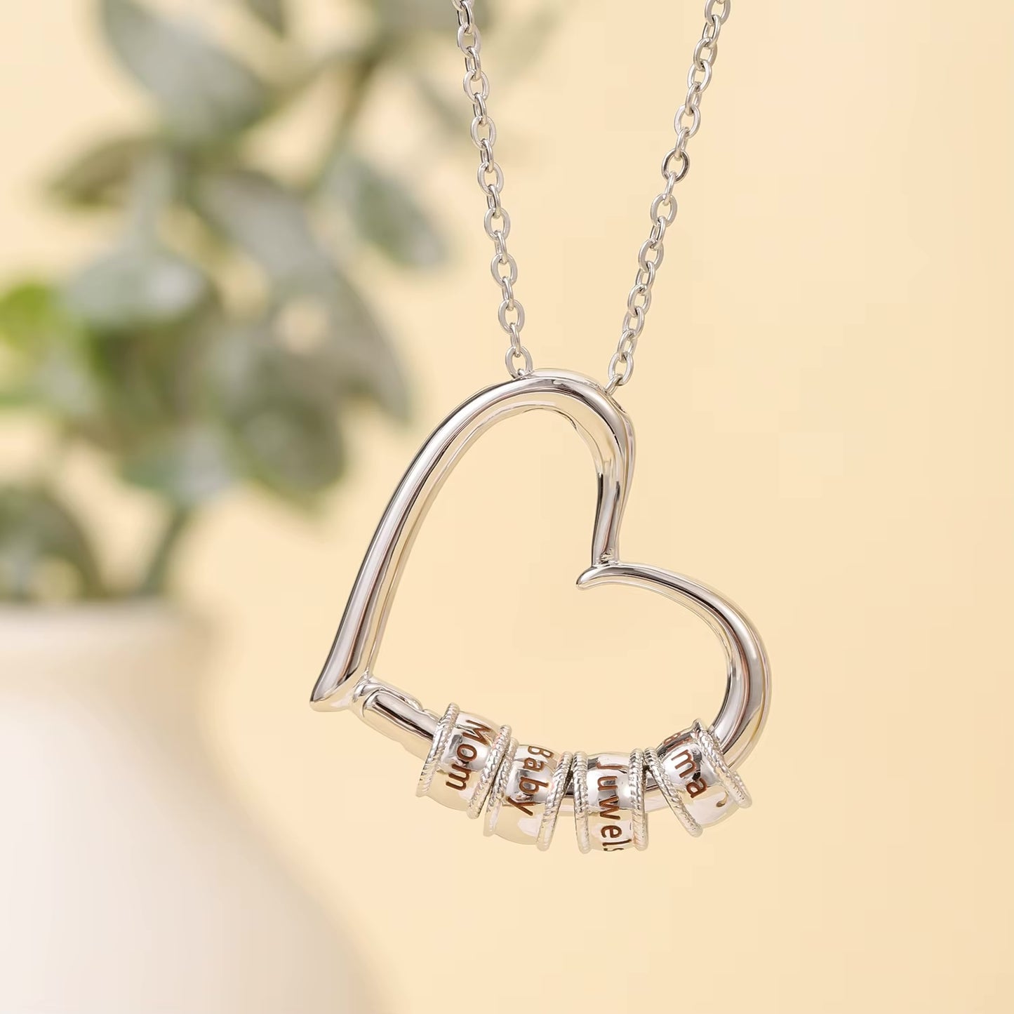 Custom Name Necklace with Engraved Beads – Personalized Jewelry for Women