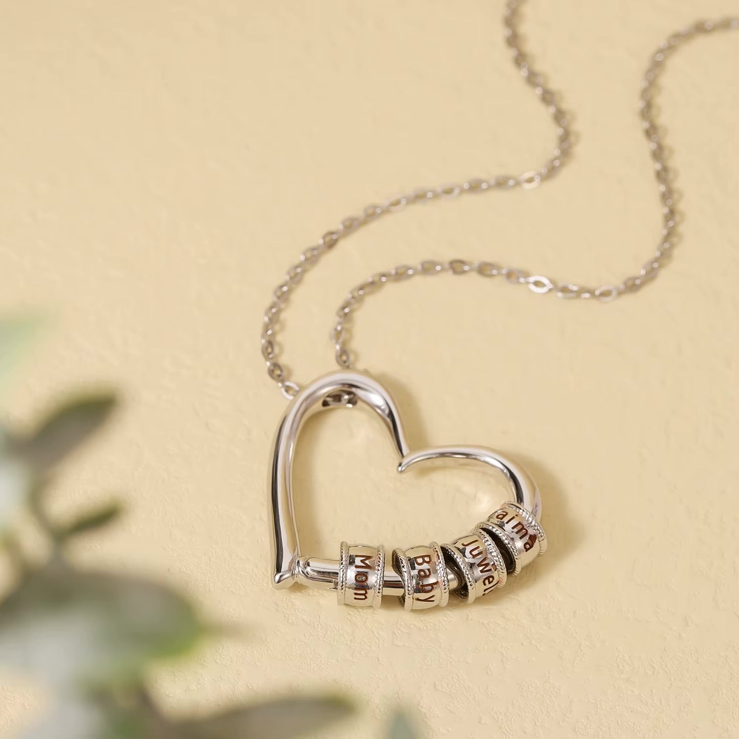 Custom Name Necklace with Engraved Beads – Personalized Jewelry for Women