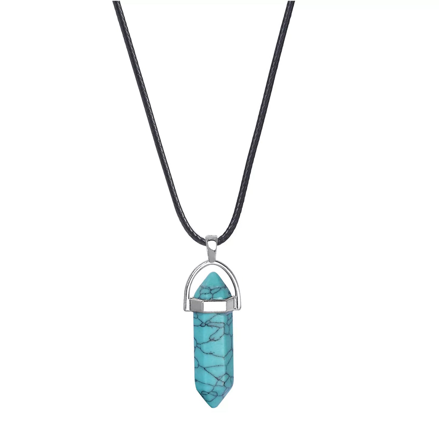 Natural Quartz Crystal Stone Point Chakra Healing Gemstone Pendant Necklace