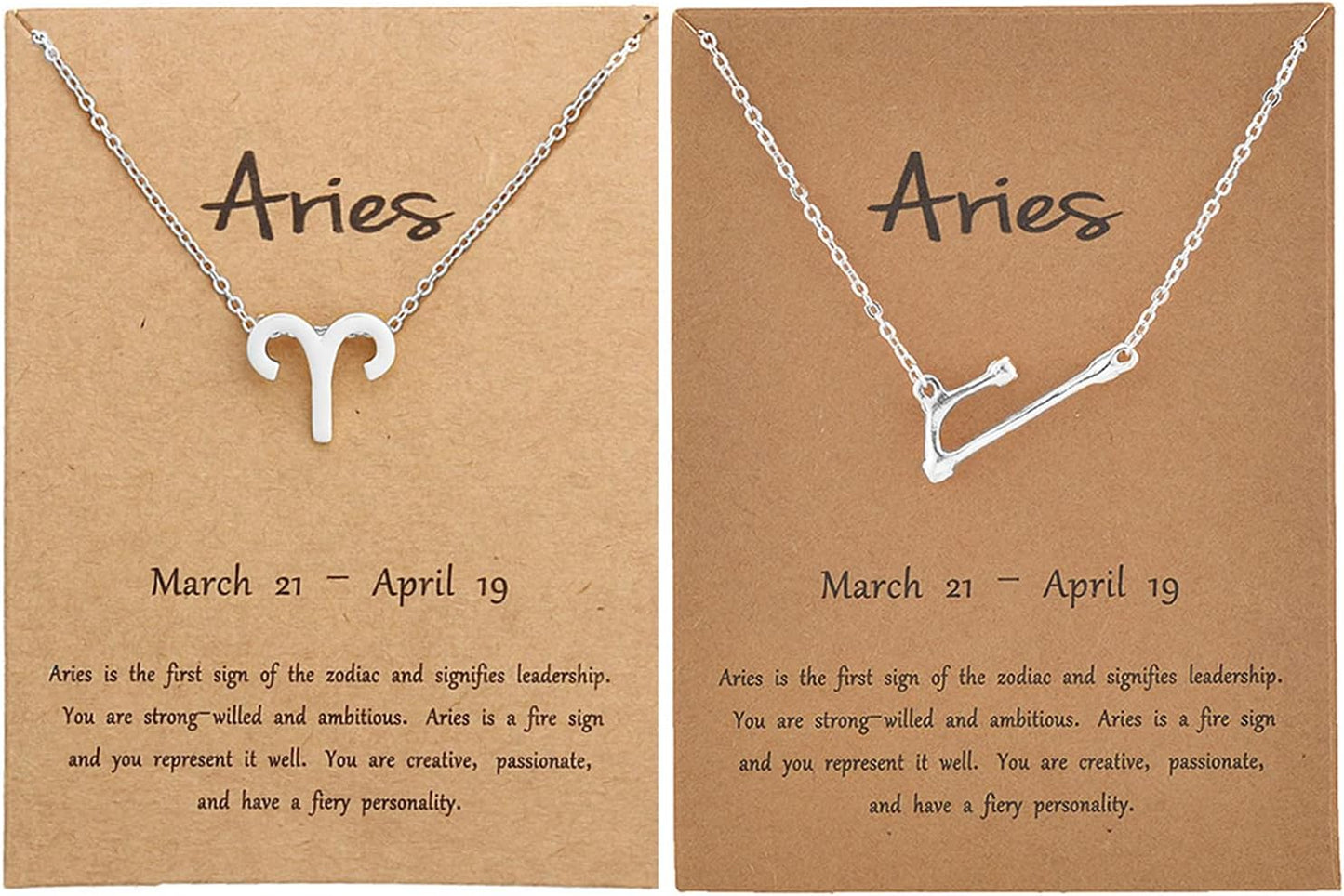 2Pcs Zodiac Necklace Set - 12 Constellation Pendant Necklace Zodiac Sign Necklace for Women - Astrology Birthday &