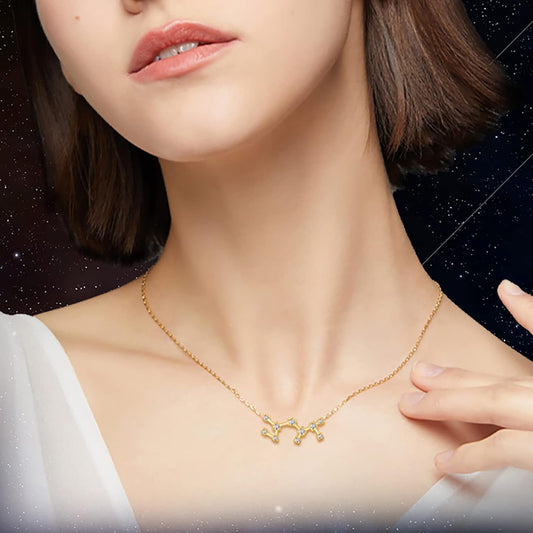 2Pcs Zodiac Necklace Set - 12 Constellation Pendant Necklace Zodiac Sign Necklace for Women - Astrology Birthday &