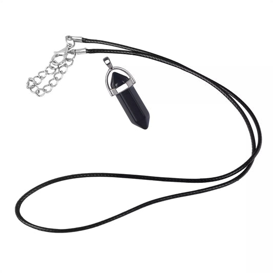 Natural Quartz Crystal Stone Point Chakra Healing Gemstone Pendant Necklace
