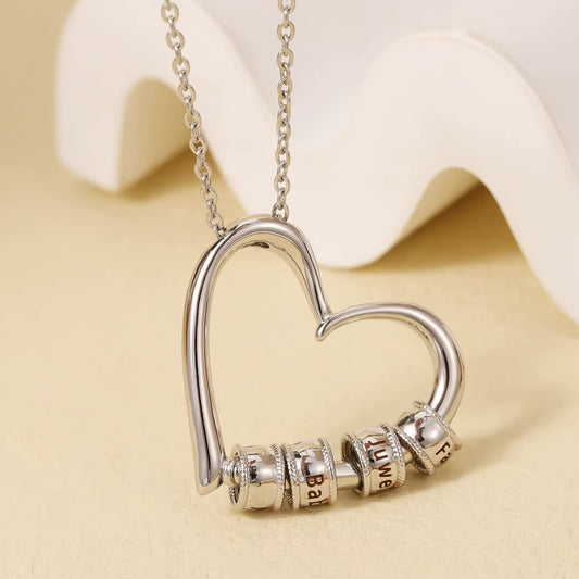 Custom Name Necklace with Engraved Beads – Personalized Jewelry for Women